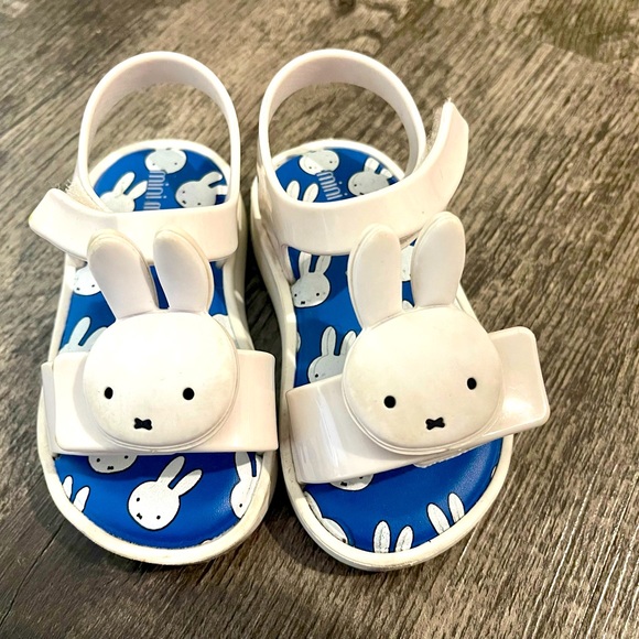 Mini Melissa Toddler Girl Miffy Bunny Sandal - size 7 - Picture 1 of 8